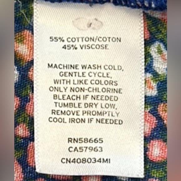 Caslon Floral Print 3/4 Sleeve Blouse - Size Large - Picture 6 of 12